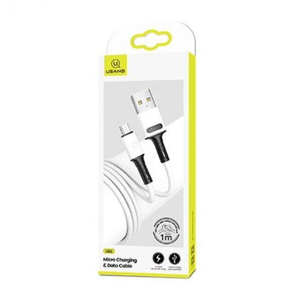 USAMS Kabel U52 microUSB 2A Fast Charge 1m biały/alb SJ435USB01 (US-SJ435)