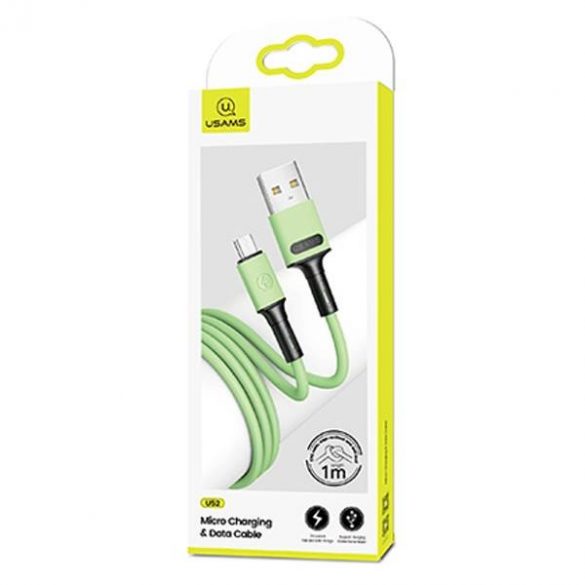 USAMS Cablu U52 microUSB 2A Fast Charge 1m verde/green SJ435USB02 (US-SJ435)