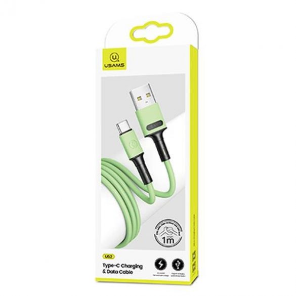 USAMS Kabel U52 USB-C 2A Încărcare rapidă 1m zielony/verde SJ436USB02 (US-SJ436)