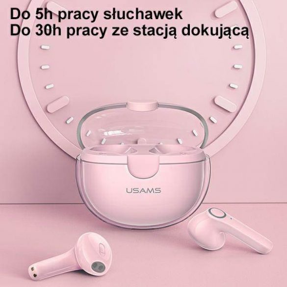 USAMS Słuchawki Bluetooth 5.1 TWS BU seria bezprzewodowe fioletowy/violet BHUBU02