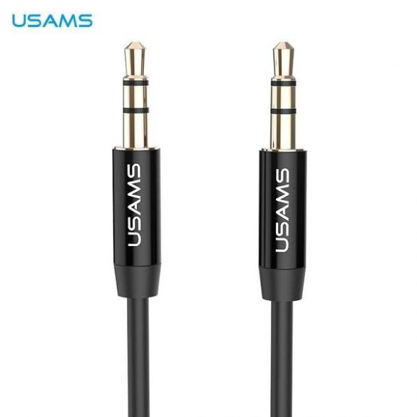 Adaptor USAMS mufă audio 3,5m - 3,5m 1m czarny/negru YP101 (YP-01)