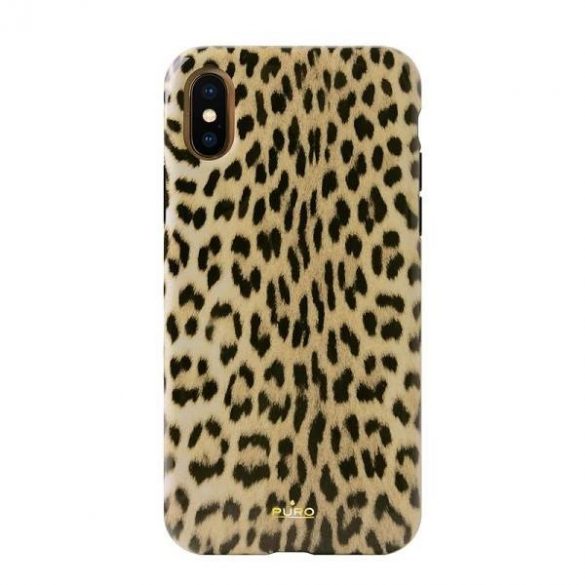 Husă Puro Glam Leopard pentru iPhone Xs Max, negru, ediție limitată, IPCX65LEO1BLK