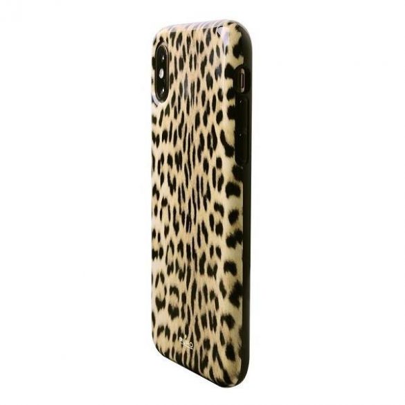 Husă Puro Glam Leopard pentru iPhone Xs Max, negru, ediție limitată, IPCX65LEO1BLK