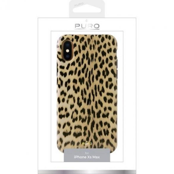 Husă Puro Glam Leopard pentru iPhone Xs Max, negru, ediție limitată, IPCX65LEO1BLK