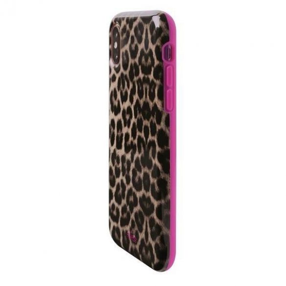 Husă Puro Glam Leopard iPhone Xs/X rożowy/roz Husă ediție limitată IPCXCLEO2PNK