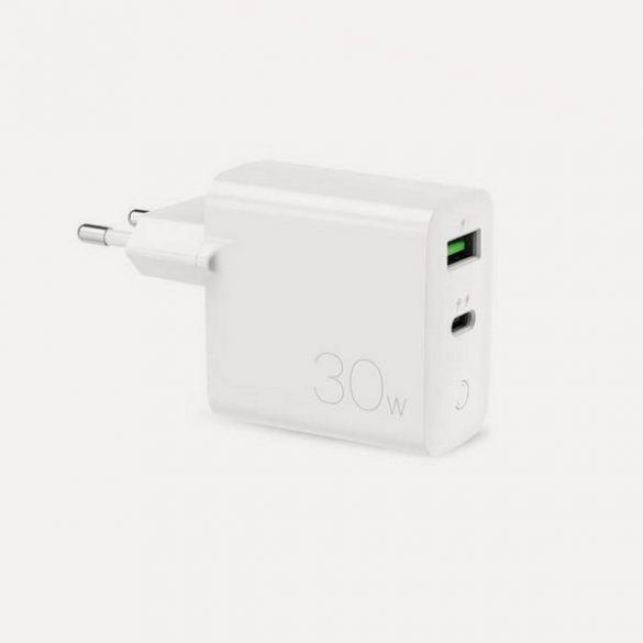 Puro Ład. siec. Mini FAST 1xUSB+1xUSB-C 30W biały/alb FCMTCUSBAC30WPDWHI