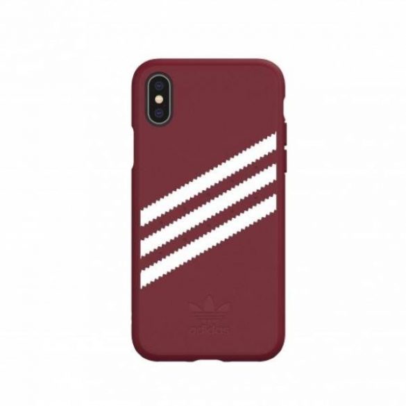 Husă 33282 Adidas OR din PU Suede pentru iPhone X/XS burgundowy/collegiate burgundy