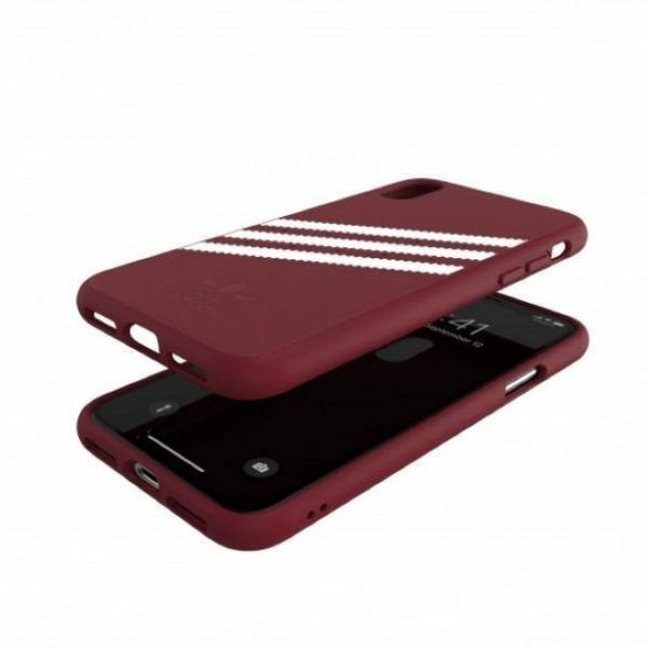 Husă 33282 Adidas OR din PU Suede pentru iPhone X/XS burgundowy/collegiate burgundy