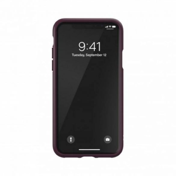 Husă Adidas OR din PU pentru iPhone X/XS bordowo-pomarańczowy/maro-portocaliu 40561