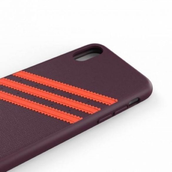 Husă Adidas OR din PU pentru iPhone X/XS bordowo-pomarańczowy/maro-portocaliu 40561