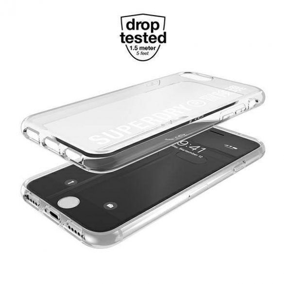 Husă transparentă SuperDry Snap iPhone 6/6s/7/8/SE 2020 / SE 2022 biał/albă 41573