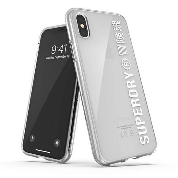 Husă transparentă SuperDry Snap iPhone X/Xs, biał/albă 41576