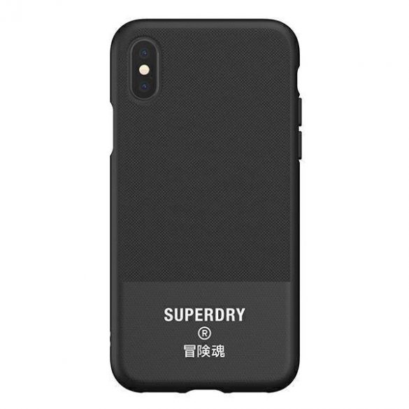 Husă SuperDry pentru iPhone X/Xs din pânză turnată husă 41544 neagră/czarny