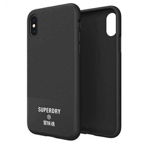 Husă SuperDry pentru iPhone X/Xs din pânză turnată husă 41544 neagră/czarny