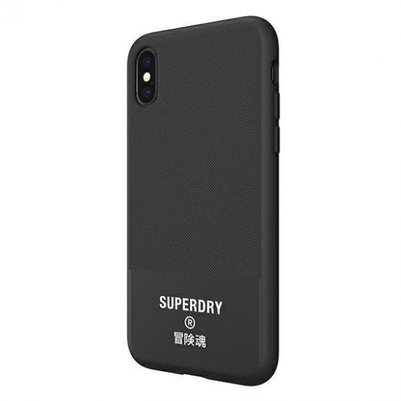 Husă SuperDry pentru iPhone X/Xs din pânză turnată husă 41544 neagră/czarny