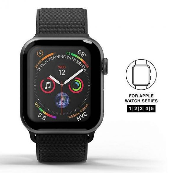 Curea de ceas SuperDry Apple Watch 38/40/41 mm Seria 4/5/6/7/8/SE/SE 2 Nylon Weave czarny/negru 41673