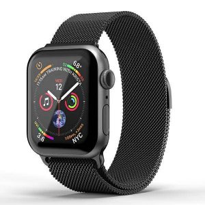 Curea de ceas SuperDry Apple Watch 38/40/41 mm Seria 4/5/6/7/8/SE/SE 2 Chainmail czarny/negru 41681