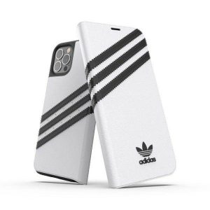 Adidas OR Booklet husă PU iPhone 12/12 Pro 6.1 "alb negru / alb negru 42248