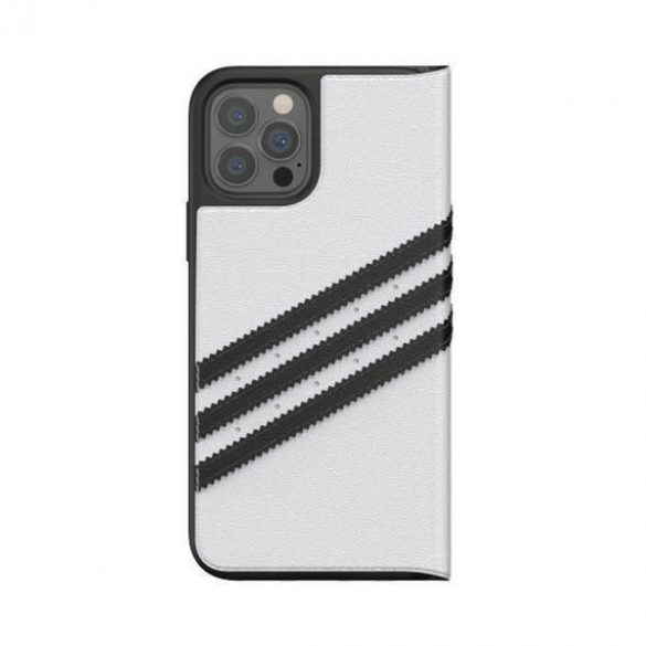 Adidas OR Booklet husă PU iPhone 12/12 Pro 6.1 "alb negru / alb negru 42248