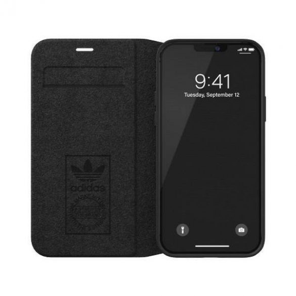 Adidas OR Booklet husă PU iPhone 12/12 Pro 6.1 "alb negru / alb negru 42248