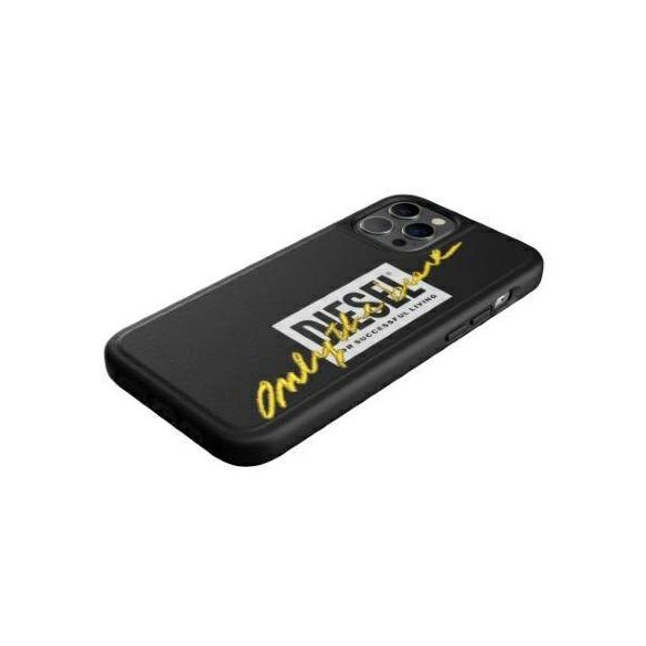 Husă modelată Diesel Broderie pentru iPhone 12 Pro Max czarno-limonkowy/negru-lime 42508