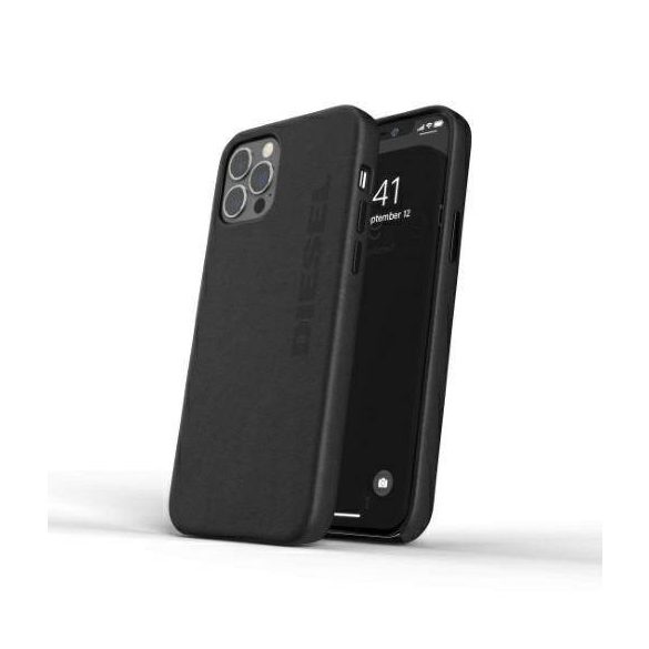 Husă modelată Diesel Husă Premium Leather Wrap pentru iPhone 12 Pro Max czarny/negru 42517