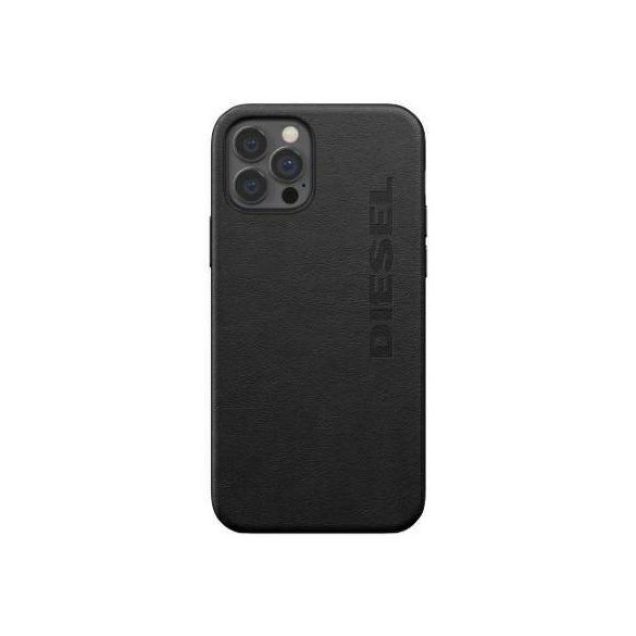 Husă modelată Diesel Husă Premium Leather Wrap pentru iPhone 12 Pro Max czarny/negru 42517