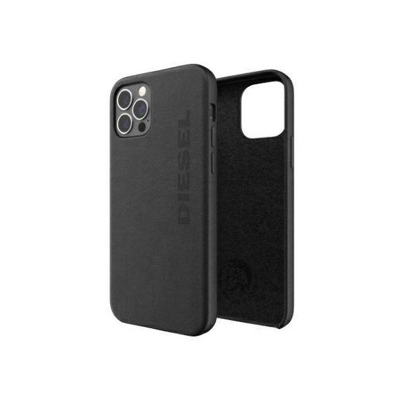 Husă modelată Diesel Husă Premium Leather Wrap pentru iPhone 12 Pro Max czarny/negru 42517