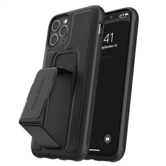 Husă Diesel Grip Husă cu aspect piele pentru iPhone 12/12 Pro czarny/negru 42534