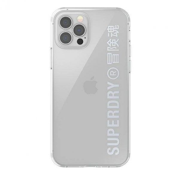 Husă transparentă SuperDry Snap iPhone 12/12 Pro și husă srebrny/argintiu 42591