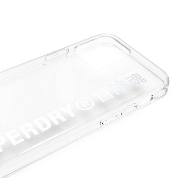 Husă transparentă SuperDry Snap iPhone 12/12 Pro și husă srebrny/argintiu 42591