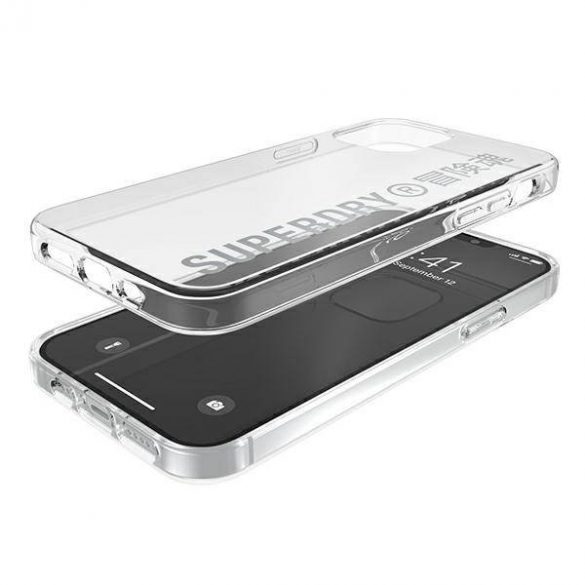 Husă transparentă SuperDry Snap iPhone 12/12 Pro și husă srebrny/argintiu 42591