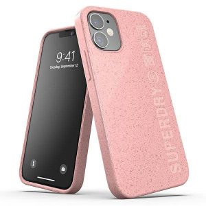 Husă compostabilă SuperDry Snap iPhone 12 mini, husă rożowy/roz 42620