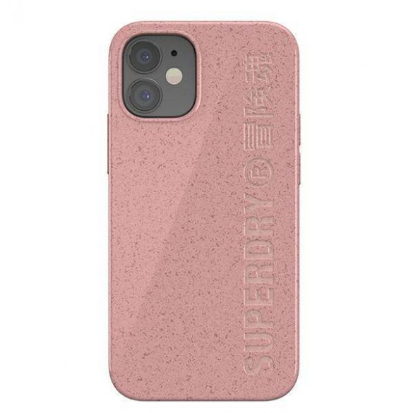 Husă compostabilă SuperDry Snap iPhone 12 mini, husă rożowy/roz 42620