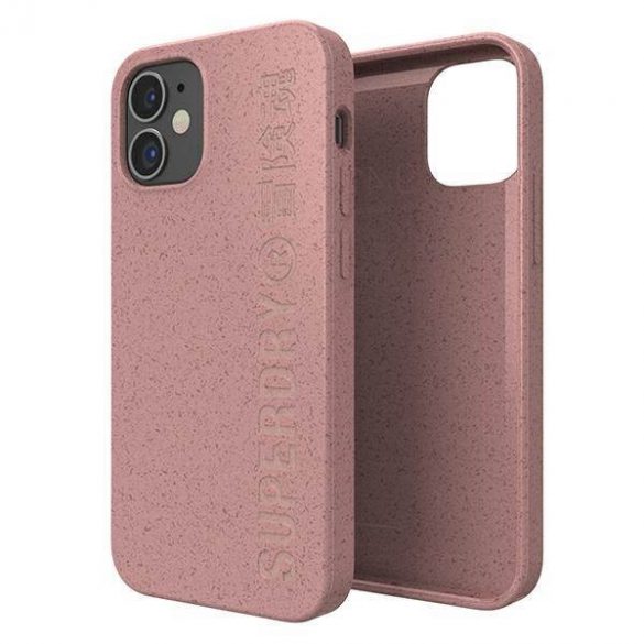 Husă compostabilă SuperDry Snap iPhone 12 mini, husă rożowy/roz 42620