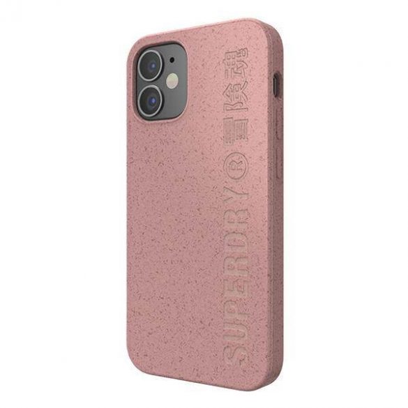 Husă compostabilă SuperDry Snap iPhone 12 mini, husă rożowy/roz 42620