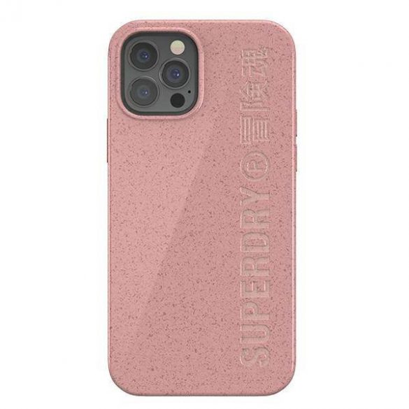 Husă compostabilă SuperDry Snap iPhone 12/12 Pro husă rożowy/roz 42621