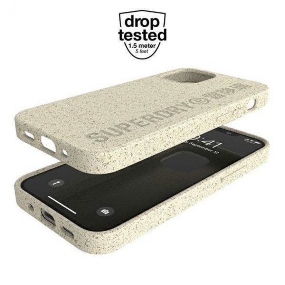 Husă compostabilă SuperDry Snap iPhone 12 mini husă piaskowy/sand 42623