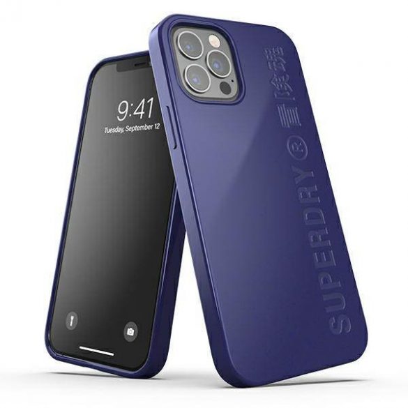 SuperDry Snap iPhone 12/12 Pro Compostab le albastru marin/albastru  42627 husă