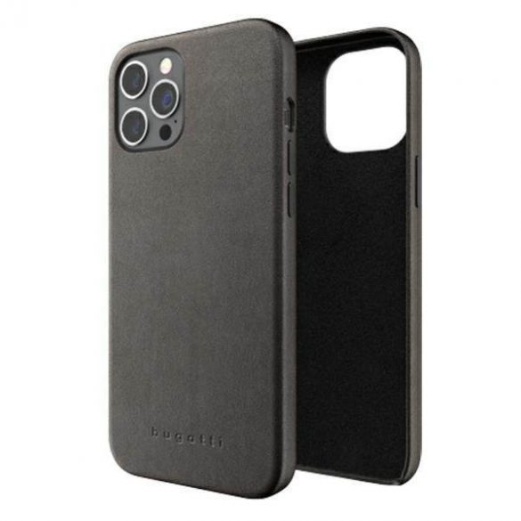 Husă Bugatti Porto Full Wrap pentru iPhone 12 Pro Max czarny/negru 42646