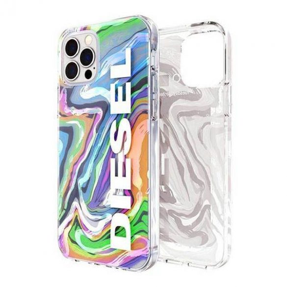 Husă Diesel Clear Digital Holographic AOP iPhone 12/12 Pro husă holograficzny-biały/holografică-albă 44315