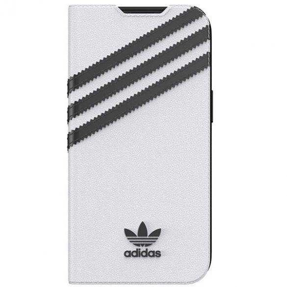 Husă Adidas OR Booklet PU iPhone 13 / 14 / 15 6.1" biały/negru alb 47092