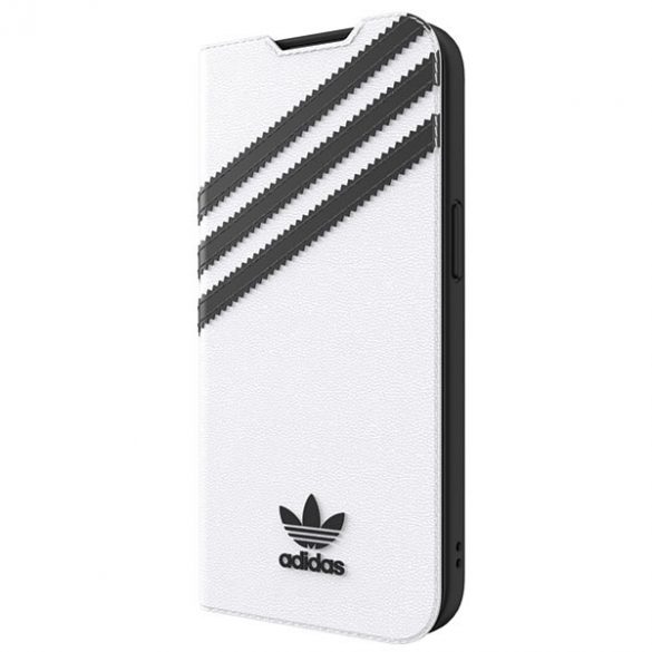 Husă Adidas OR Booklet PU iPhone 13 / 14 / 15 6.1" biały/negru alb 47092