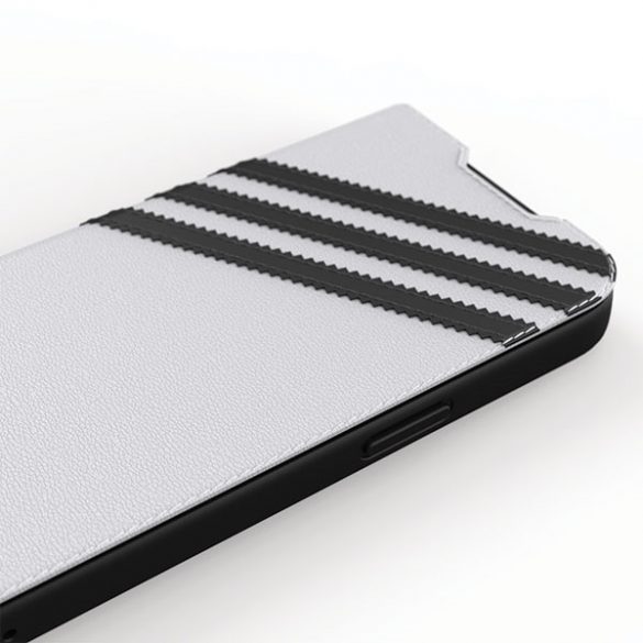 Husă Adidas OR Booklet PU iPhone 13 / 14 / 15 6.1" biały/negru alb 47092