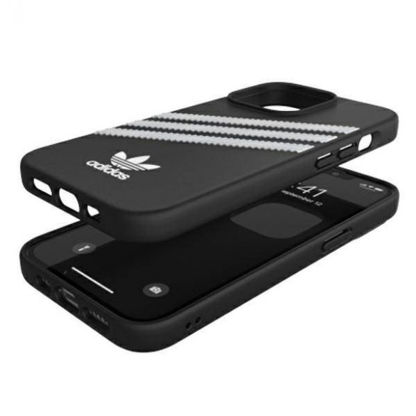 Adidas ORHusămulată PU iPhone 13 Pro / 13 6,1" negru alb / negru alb 47114 husă