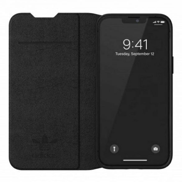 Husă Adidas OR Booklet BASIC iPhone 13 Pro Max 6,7" bialy/negru alb 47127