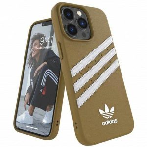 Husă Adidas OR din PU modelat pentru iPhone 13 Pro / 13 6,1" beżowo-złoty/bej-aurie 47806