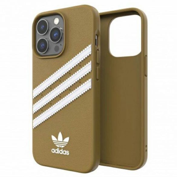 Husă Adidas OR din PU modelat pentru iPhone 13 Pro / 13 6,1" beżowo-złoty/bej-aurie 47806