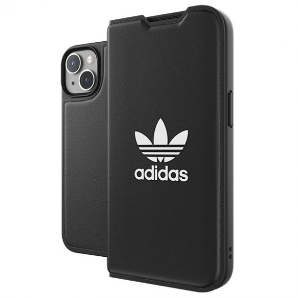 Husă Adidas OR Booklet BASIC iPhone 14 / 15 / 13 6.1" biały/negru alb 50181