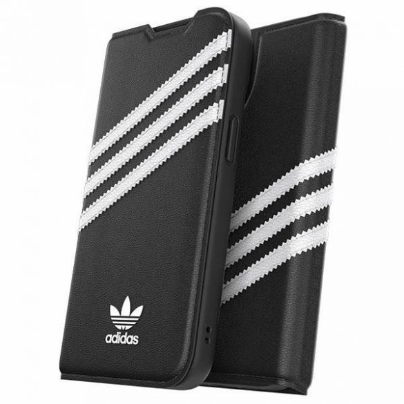 Adidas OR Booklet husă PU iPhone 14 / 15 / 13 6.1" negru alb/negru  50195